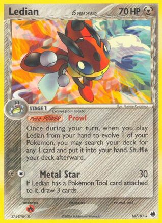 Ledian (18/101) (Delta Species) (Stamped) [EX: Dragon Frontiers] | Silver Goblin