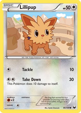 Lillipup (86/108) [Black & White: Dark Explorers] Reverse Holofoil