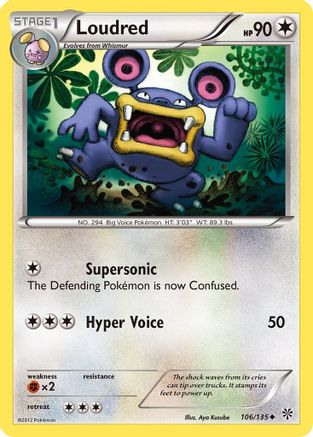 Loudred (106/135) [Black & White: Plasma Storm] Reverse Holofoil
