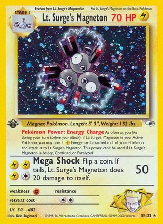 Lt. Surge's Magneton (8) Unlimited Holofoil - Gym Heroes