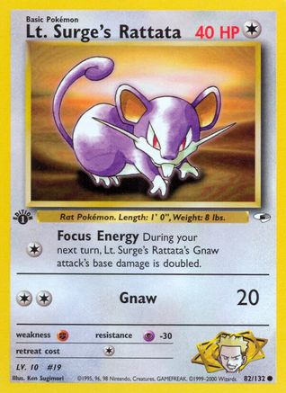Lt. Surge's Rattata (82/132) [Gym Heroes Unlimited]