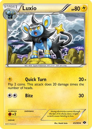 Luxio (45/99) [Black & White: Next Destinies] Reverse Holofoil
