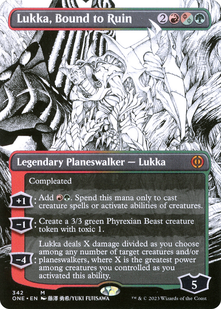 Lukka, Bound to Ruin (Borderless Manga) [Phyrexia: All Will Be One] Foil