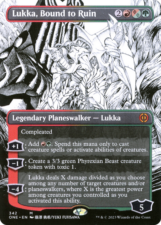 Lukka, Bound to Ruin (Borderless Manga) [Phyrexia: All Will Be One] Foil