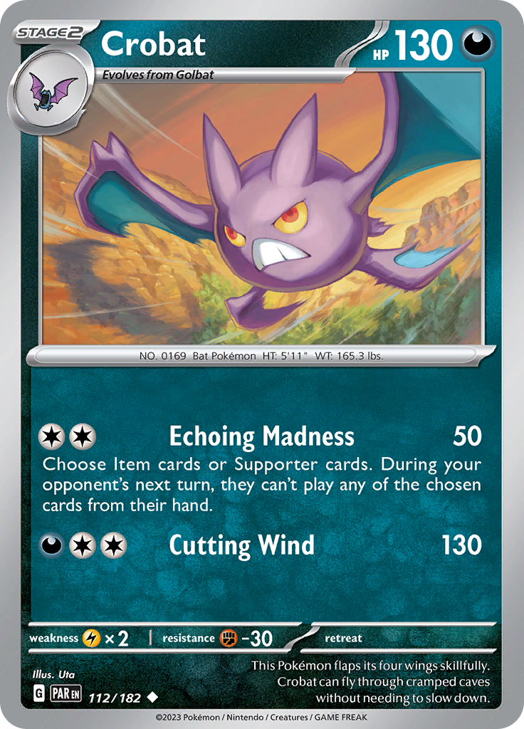 Crobat (112/182) [Scarlet & Violet: Paradox Rift] | Silver Goblin