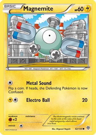 Magnemite (42/135) [Black & White: Plasma Storm] Reverse Holofoil