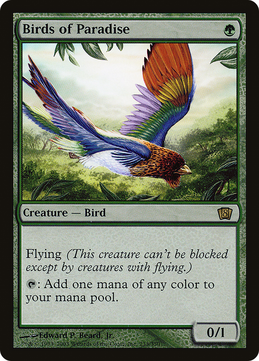 Birds of Paradise (233★) Foil - Eighth Edition
