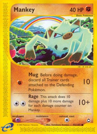 Mankey (92) Reverse Holofoil - Aquapolis