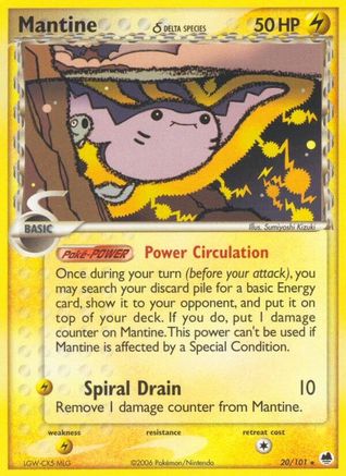 Mantine (Delta Species) (20) Reverse Holofoil - Dragon Frontiers