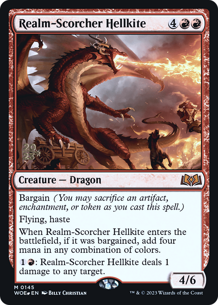 Realm-Scorcher Hellkite [Wilds of Eldraine Prerelease Promos]