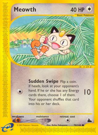 Meowth (78) Reverse Holofoil - Skyridge