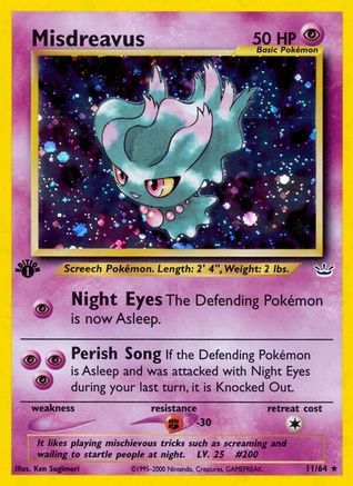 Misdreavus (11) 1st Edition Holofoil - Neo Revelation