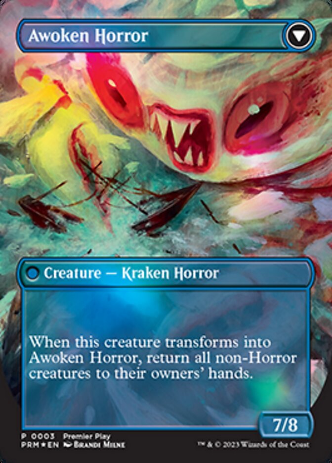 Thing in the Ice // Awoken Horror (Borderless Alternate Art) [Regional Championship Qualifiers 2023] | Silver Goblin