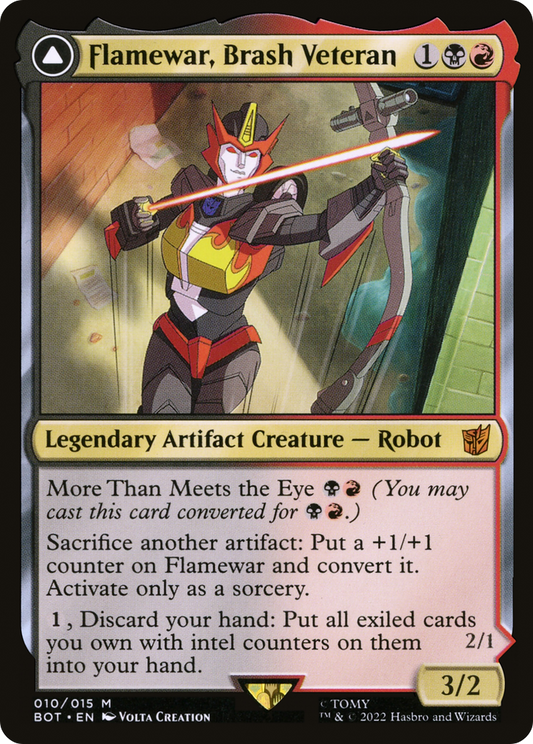 Flamewar, Brash Veteran // Flamewar, Streetwise Operative [Transformers] Foil