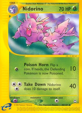Nidorino (55) Reverse Holofoil - Aquapolis