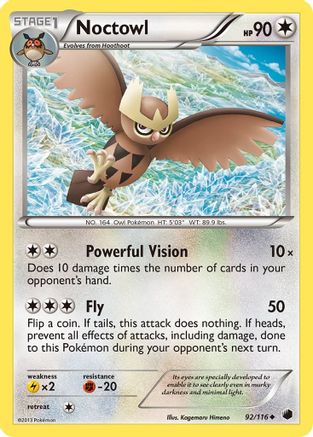 Noctowl (92) Reverse Holofoil - Plasma Freeze