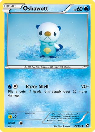 Oshawott (28) Reverse Holofoil - Black and White