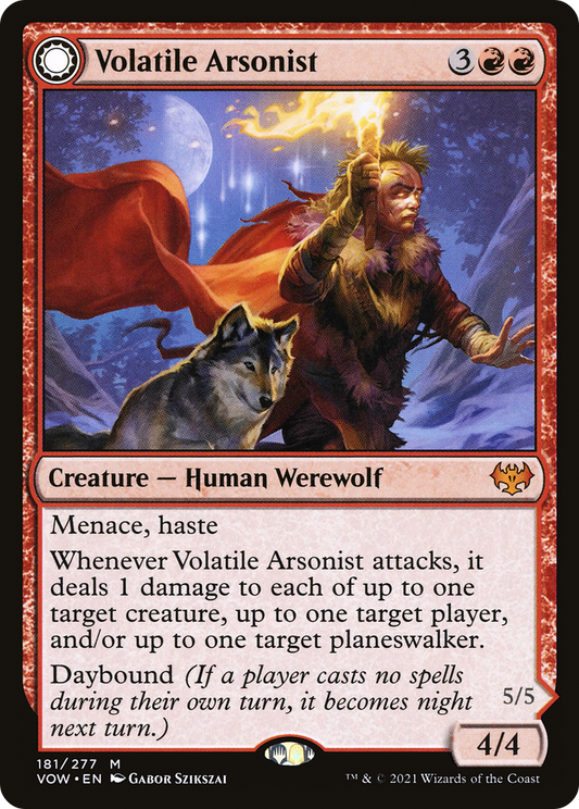 Volatile Arsonist // Dire-Strain Anarchist [Innistrad: Crimson Vow] Foil
