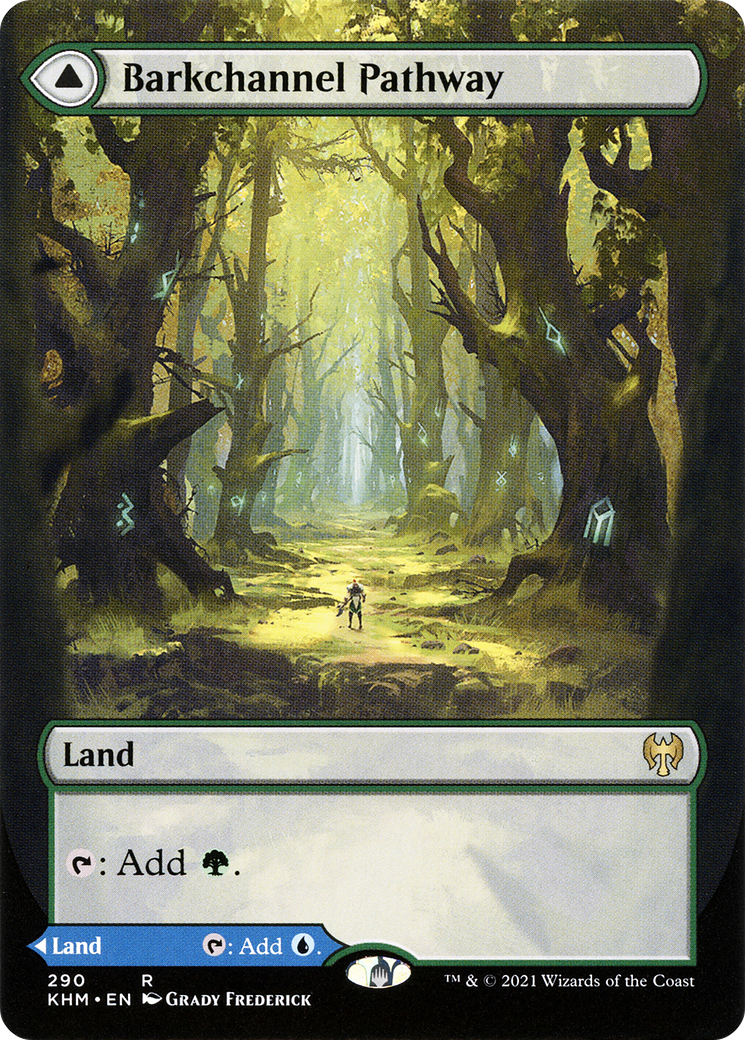 Barkchannel Pathway // Tidechannel Pathway (Borderless Alternate Art) [Kaldheim] Foil