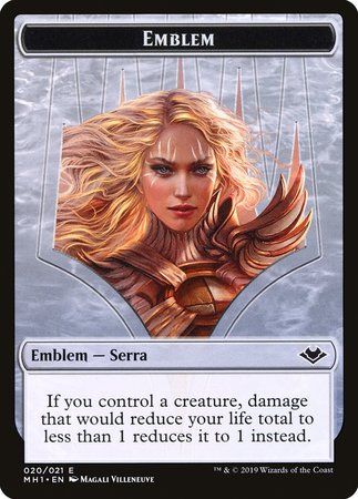 Bird (003) // Emblem - Serra the Benevolent (020) Double-sided Token [Modern Horizons Tokens] Foil