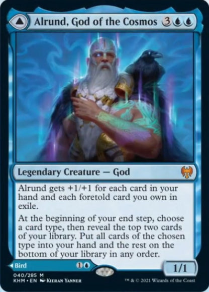 Alrund, God of the Cosmos // Hakka, Whispering Raven [Kaldheim] Foil