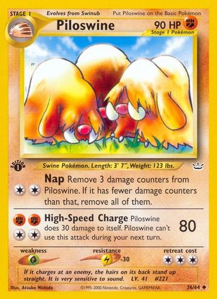 Piloswine (36/64) [Neo Revelation Unlimited] | Silver Goblin