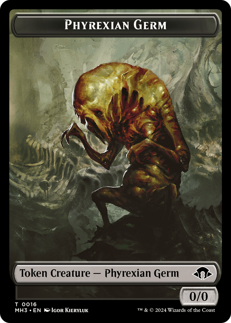 Phyrexian Germ // Cat Warrior Double-Sided Token [Modern Horizons 3 Tokens] | Silver Goblin