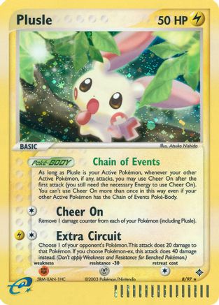 Plusle (8/97) [EX: Dragon] Reverse Holofoil