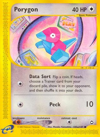 Porygon (103a/147) [Aquapolis] Reverse Holofoil