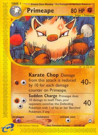 Primeape (29) Reverse Holofoil - Aquapolis