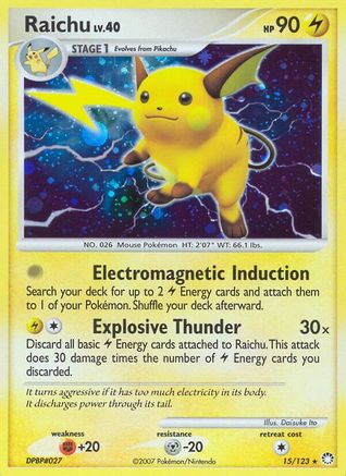 Raichu (15) Reverse Holofoil - Mysterious Treasures