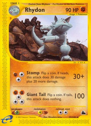 Rhydon (29) (29) Reverse Holofoil - Skyridge