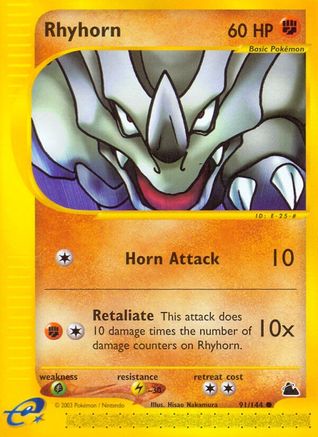 Rhyhorn (91) Reverse Holofoil - Skyridge