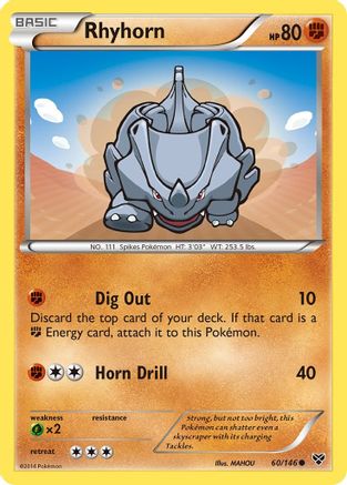 Rhyhorn (60) Reverse Holofoil - XY Base Set
