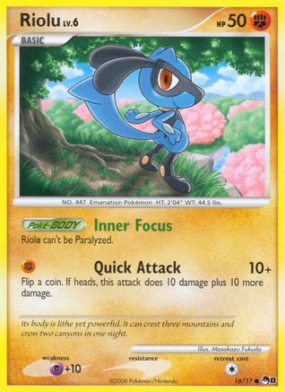 Riolu (16) Reverse Holofoil - POP Series 8