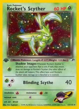 Rocket's Scyther (13) Unlimited Holofoil - Gym Heroes