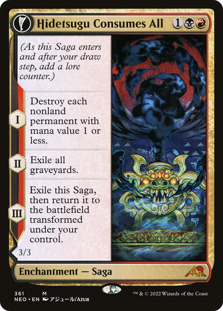 Hidetsugu Consumes All // Vessel of the All-Consuming (Showcase Soft Glow) [Kamigawa: Neon Dynasty] Foil