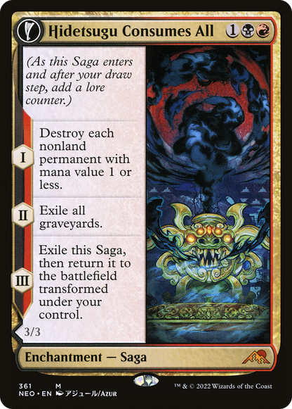 Hidetsugu Consumes All // Vessel of the All-Consuming (Showcase Soft Glow) [Kamigawa: Neon Dynasty] Foil
