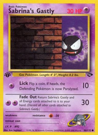Sabrina's Gastly (96) (1st Edition) - Gym Challenge