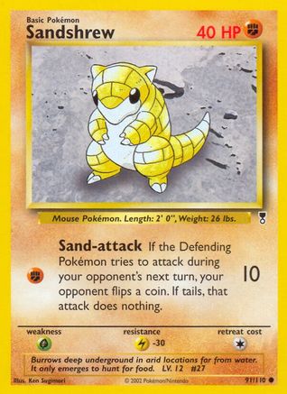 Sandshrew (91) Reverse Holofoil - Legendary Collection