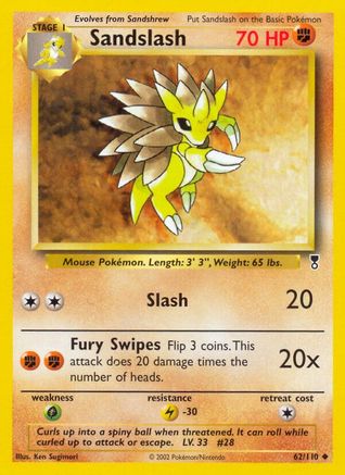 Sandslash (62) Reverse Holofoil - Legendary Collection