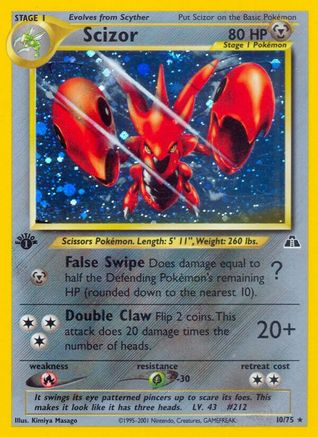 Scizor (10) (10) 1st Edition Holofoil - Neo Discovery