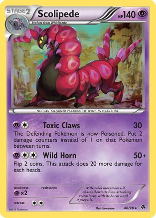 Scolipede (40/98) [Black & White: Emerging Powers] Reverse Holofoil