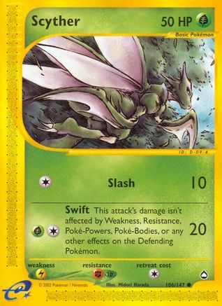 Scyther (106) Reverse Holofoil - Aquapolis