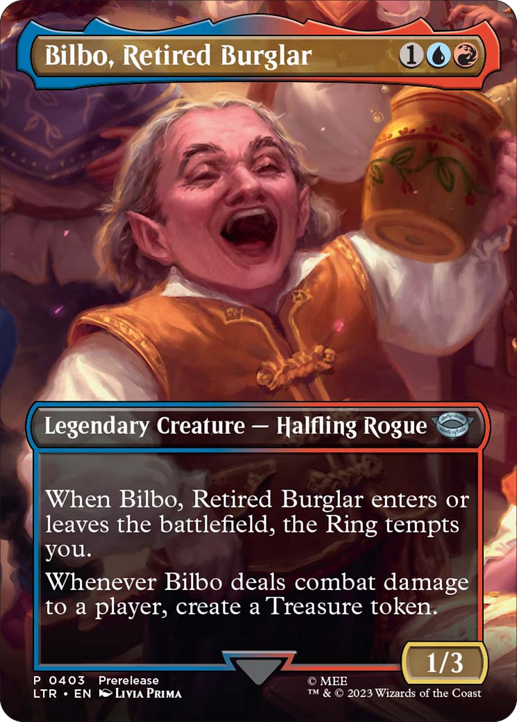 Bilbo, Retired Burglar (Borderless Alternate Art) [The Lord of the Rings: Tales of Middle-Earth] | Silver Goblin