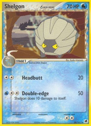 Shelgon (38/101) (Delta Species) [EX: Dragon Frontiers] | Silver Goblin