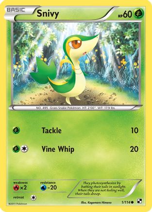 Snivy (1) Reverse Holofoil - Black and White