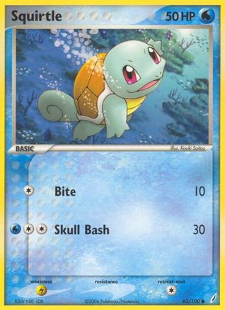 Squirtle - 063/100 (63) Reverse Holofoil - Crystal Guardians