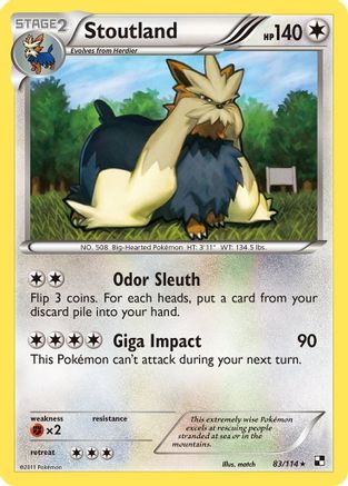Stoutland (83/114) [Black & White: Base Set] Reverse Holofoil