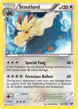 Stoutland (88/108) [Black & White: Dark Explorers] Reverse Holofoil